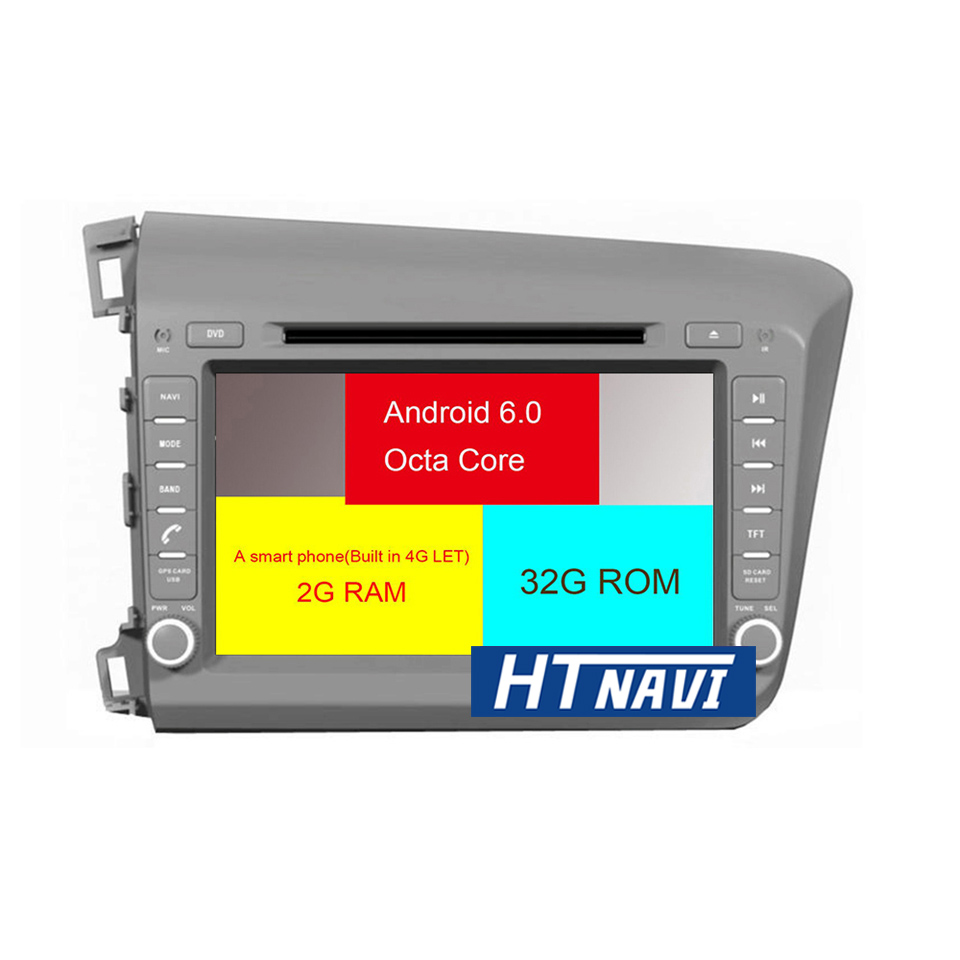 HTNAVI Player multimídia para carro para Honda Civic 2012-2015